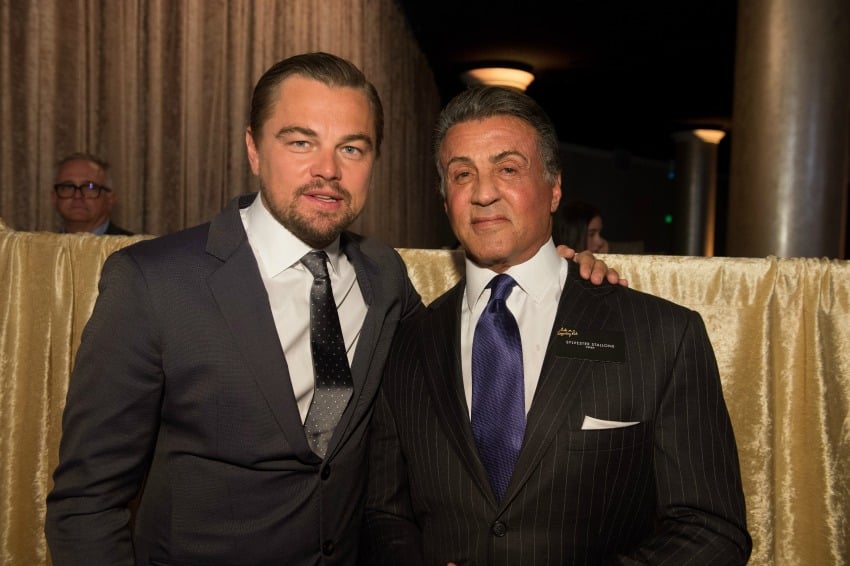 Leonardo DiCaprio and Sylvester Stallone at the Oscars 2016 Nominees Luncheon.