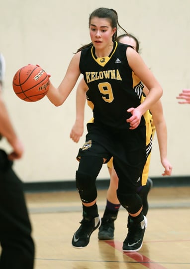 <who>Photo Credit: Savannah Bagshaw/KelownaNow </who>Jaeli Ibbetson led the KSS Owls to a win in the junior girls <br>Valley final. She was also selected as a tournament all-star.