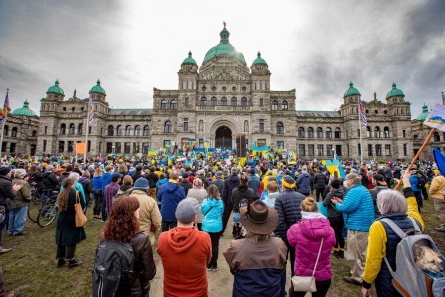 Sunday's Ukraine solidarity rally was one of the city's largest peace demonstrations seen in generations.