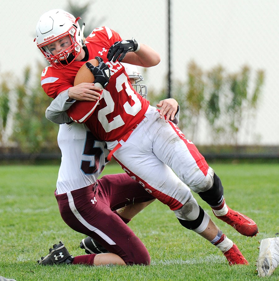 Boucherie's Aiden Wiberg will be handful for the Rutland Voodoos on Friday. He ran 76 yards on 10 carries for the Bears in a win over West Vancouver.