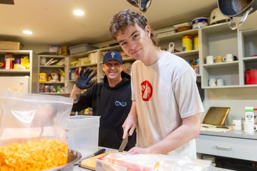 <who>Photo Credit: NowMedia/Gord Goble</who> Kade Robertson and photo bomber