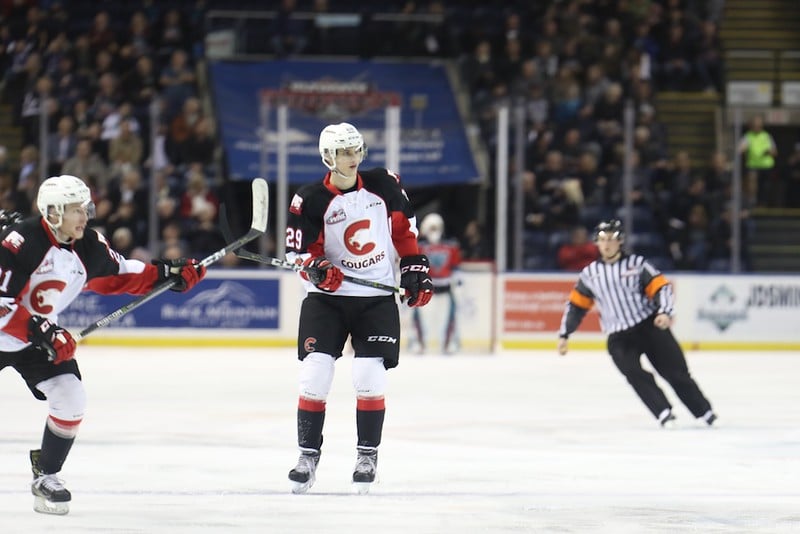Max Martin assists with the second goal for the Cougars.