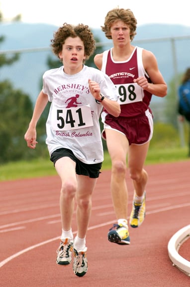 <who>Photo Credit: Lorne White/KelownaNow </who>Clifford Childs got his start in middle distance running while a <br>member of the KTFC. Here he's running the 1,500 metres at a <br>meet in Kamloops in 2004. Childs went on to run track and <br>cross country at the University of Victoria, representing the <br>school at national and international events.