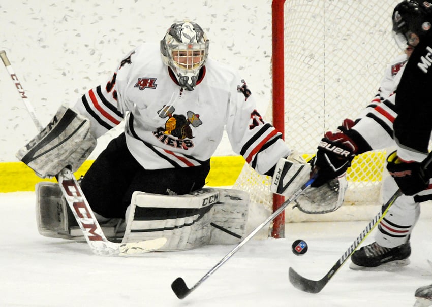 <who>Photo Credit: Lorne White/KelownaNow </who>Joseph McLeod earned his first playoff shutout by stopping 23 Summerland shots on Tuesday.