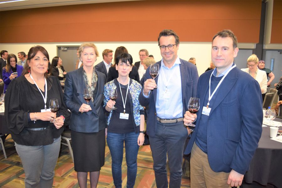 </who>The panel from the 'Does BC Have a Wine Identity' seminar at the Vancouver International Wine Festival -- Dr. Stephanie Marchand-Marion from the Bordeaux Institute of Vine and Wine, Dr. Merje Kuss from UBC Vancouver, Katarina Vucic of UBC Okanagan, Dr. Jacques-Olivier Pesme of the Wine Research Centre at UBC Vancouver and Dr. Simone Castellarin of UBC Vancouver.