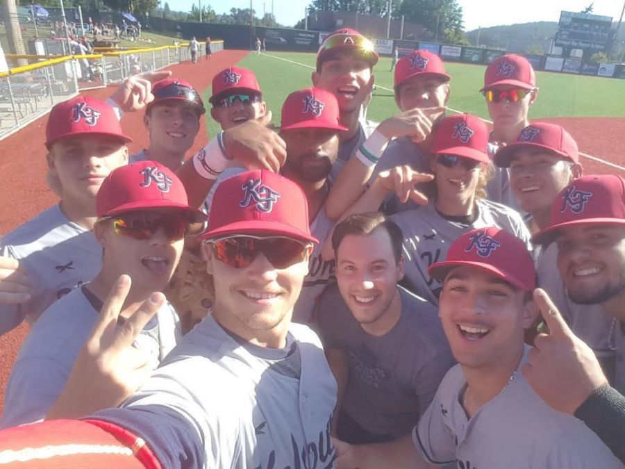 <who>Photo Credit: Kelowna Falcons</who>The Falcons' players take a selfie in Bellingham