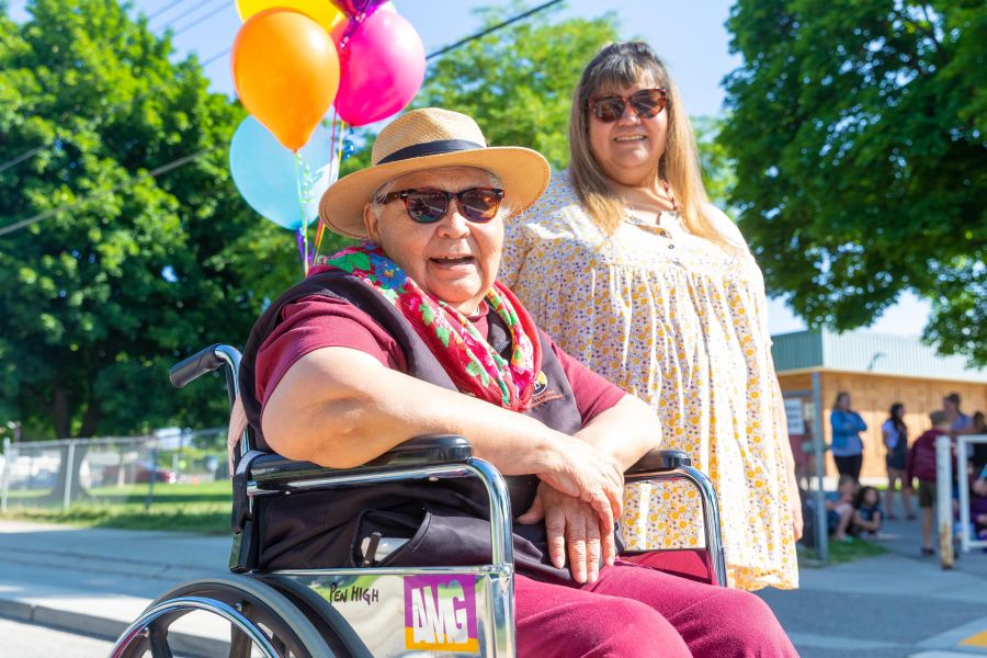 <who>Photo Credit: NowMedia/Gord Goble</who> Grandma Grace with daughter Lainie Greyeyes