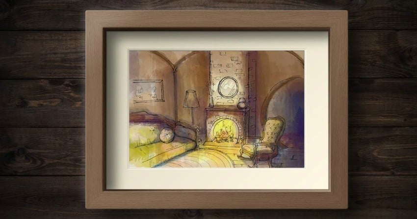 Artist sketch of the Lord of the Rings inspired Inn.