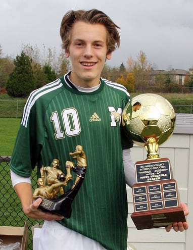 <who>Photo Credit: Contributed </who>Immaculata's Lucas Hicklin earned the provincial tournament's <br>Golden Boot award and was selected as the MVP.
