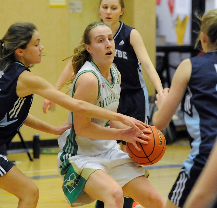 <who>Photo Credit: Lorne White/KelownaNow </who>Ashlyn Day scored 30 points to lead the Immaculata Mustangs to win over the Westsyde Whundas.
