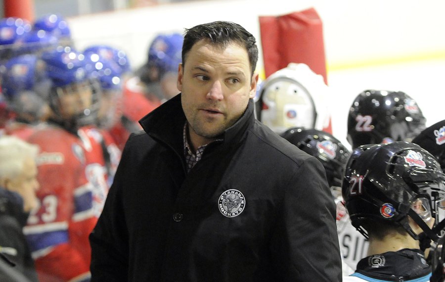 Ferguson behind the bench for the Okanagan Rockets.
