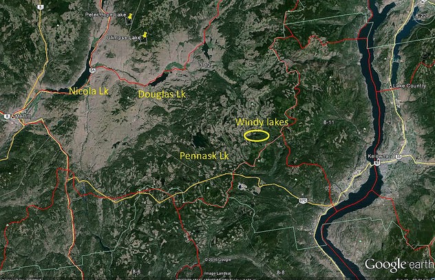 Location of the Windy Lakes.