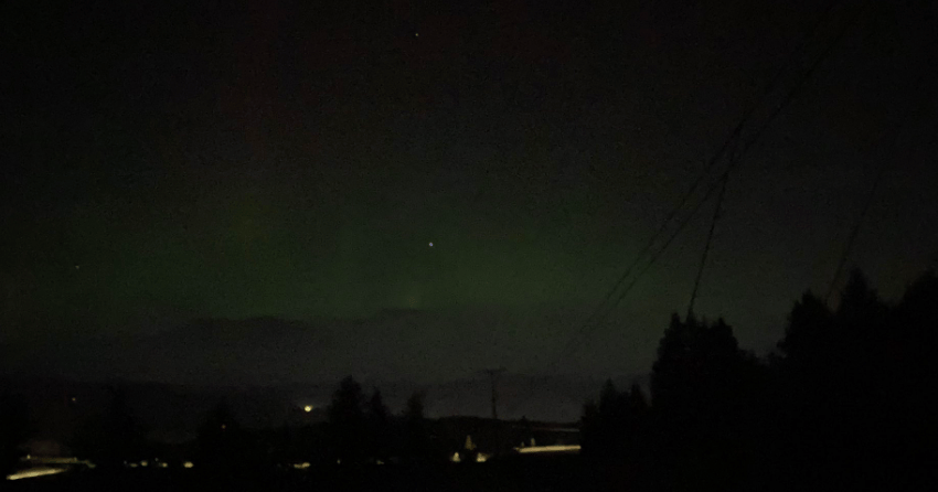 Aurora Borealis seen over the Thompson-Okanagan Saturday night