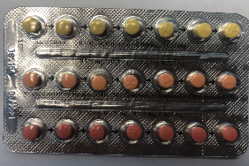 <who>Photo credit: Health Canada</who>Linessa 21 blister pack (all 21 pills contain hormones)