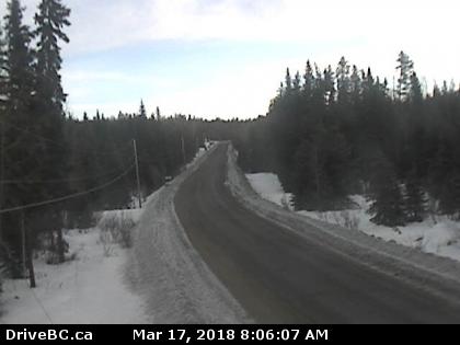 <who> Photo Credit: DriveBC </who> McCulloch, HWY 33, 41 km southeast of Kelowna, just south of Big White turnoff, looking north (elevation 1,200 metres).