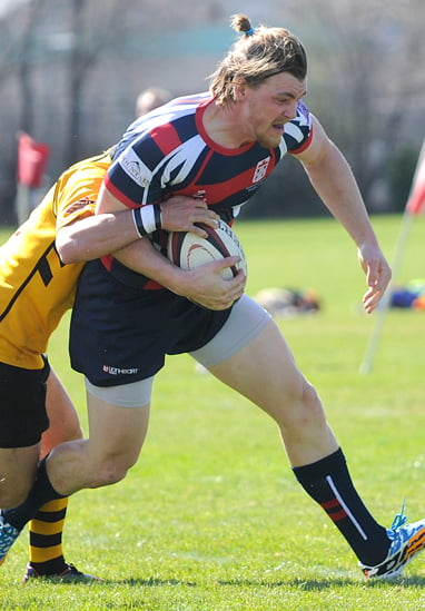 <who>Photo Credit: Lorne White/KelownaNow </who>Jeff Lohse scored a pair of tries or the Crows.