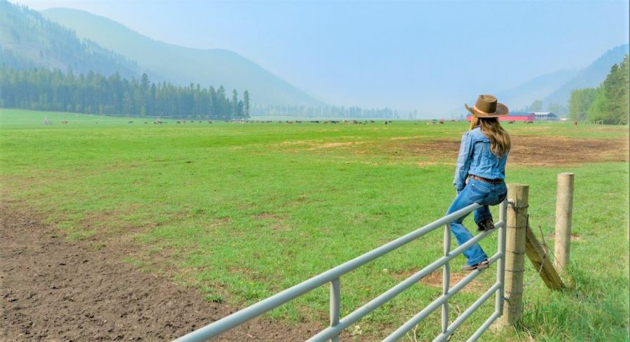 </who>The ranch includes grazing lands, above, indoor and outdoor riding areas, water wells, irrigation system and lakes, below.