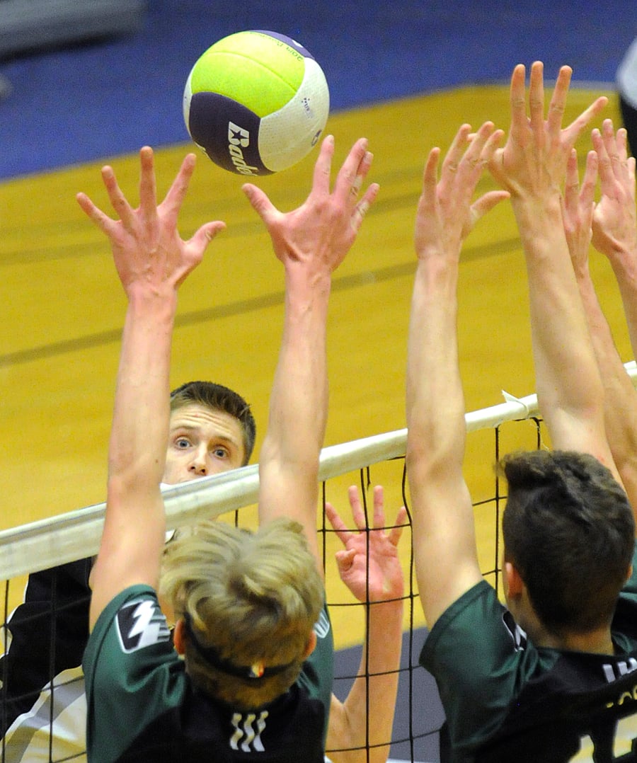 Second-team all-star Austin Duff finds space against the Langley Christian defence.