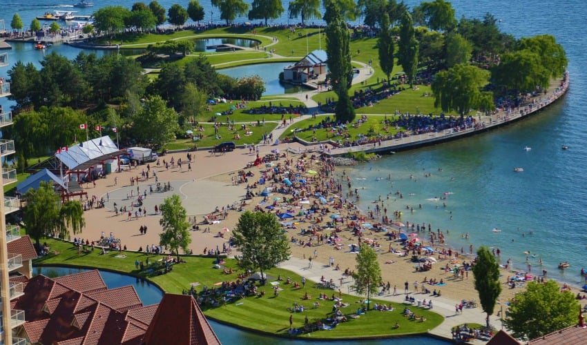 You won't be seeing Kelowna's beaches this packed for quite some time.