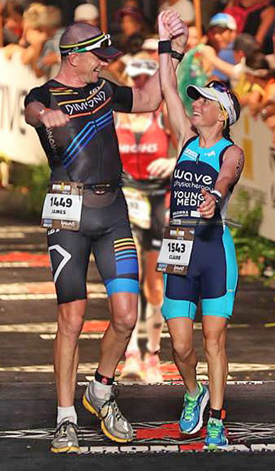 <who>Photo Credit: Contributed </who>James and Claire Young of Kelowna finished fifth and fourth<br> respectively in their 40-44 age groups.