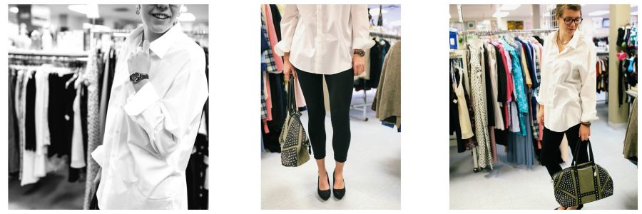 <who> Photo Credit: KelownaNow </who> Outfit: Shirt $12.00, Pants $5.00 (buy one get one free), Necklace $2.00, Shoes - $8.50