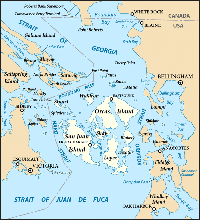 </who> The fish nets are located near Cypress Island on the eastern edge of the San Juan Islands.
