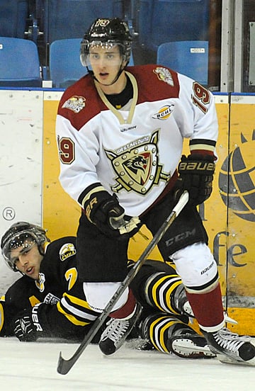 <who>Photo Credit: Lorne White/KelownaNow.com </who>Garrett Forster scored his 21st and 22nd goals of the season.