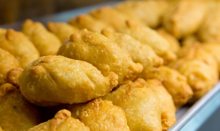 Samosas await customers at the Summerland Festival of Lights.