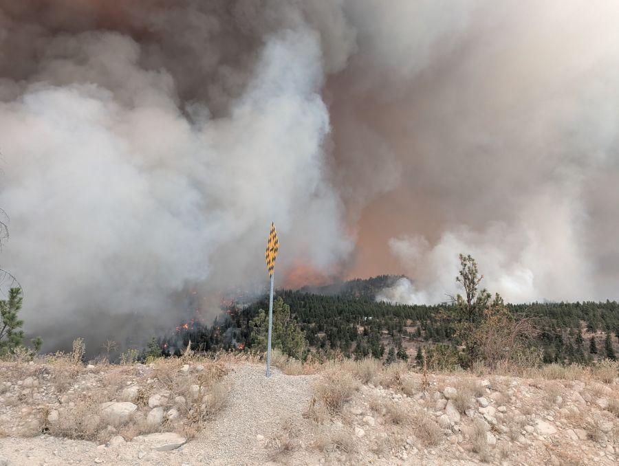 <who>Photo Credit: BC Wildfire Service</who>The very early stages of the Bald Range wildfire on Friday.
