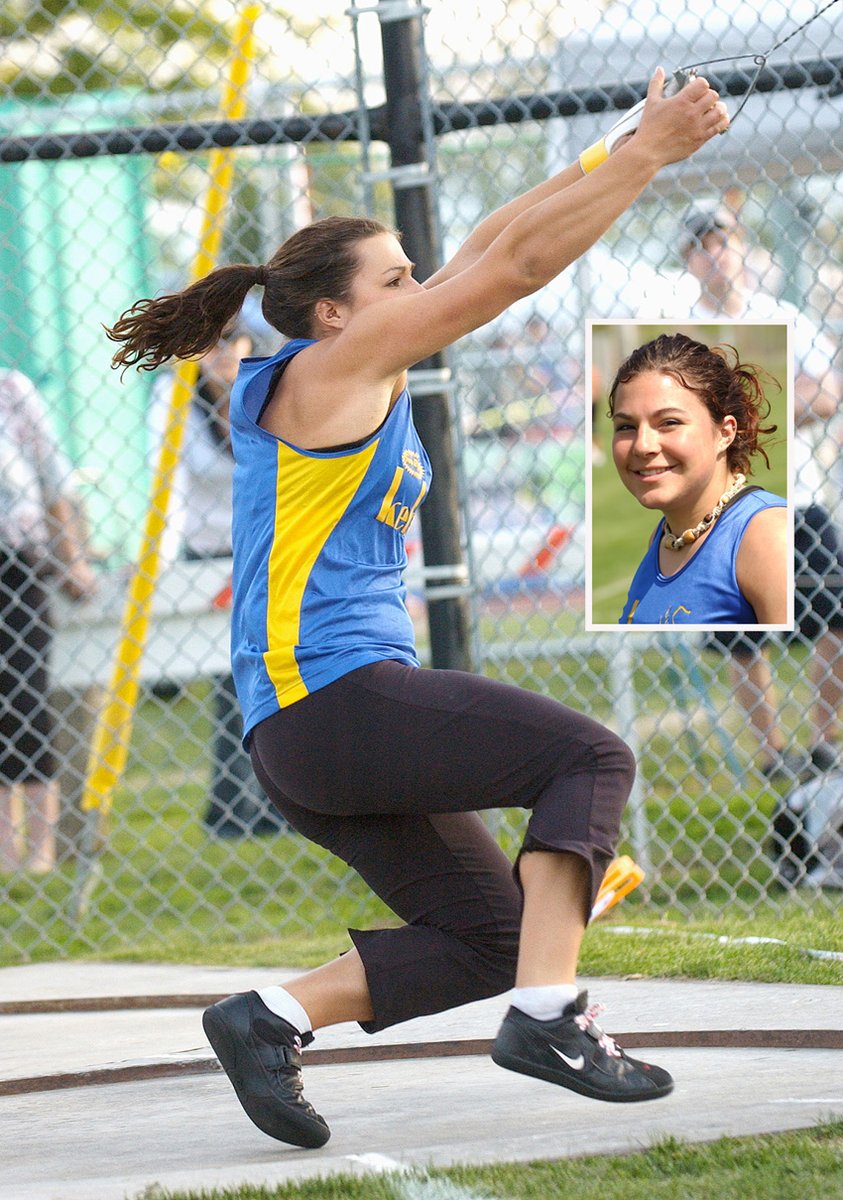 <who>Photo Credit: Lorne White/KelownaNow </who>The Kelowna Track and Field Club's (OAC) Rochelle Kokayko throwing the hammer at the Jack Brow Memorial in 2005. The former Kelowna Christian School student and OAC member earned a scholarship at the Clemson University. She turns 30 years young on Tuesday.