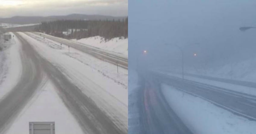 <who>Photo Credit: DriveBC</who>The Coquihalla (L) and Connector at 6 a.m.