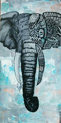 Half Way (acrylic on canvas, 20"x 36")