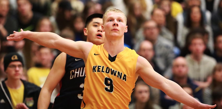 <who>Photo Credit: JA Csek/KelownaNow.com </who>Parker Simson of the Kelowna Owls scored 18 points and pulled down 15 rebounds in the Western Canada championship game.