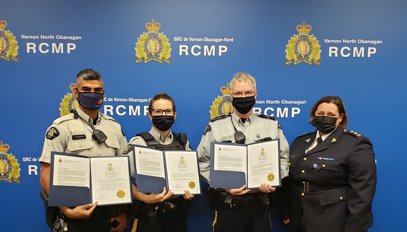 RCMP officers receive recognition for naloxone administration