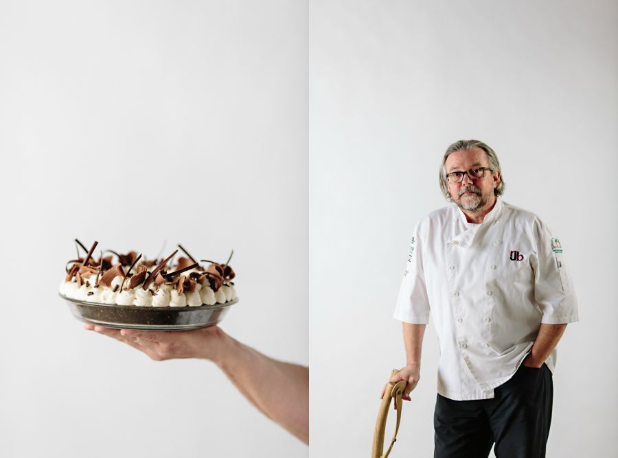 <who>Photo Credit: Jon Adrian</who>Hazelnut Chocolate Silk Pie made by Chef Rod Butters 