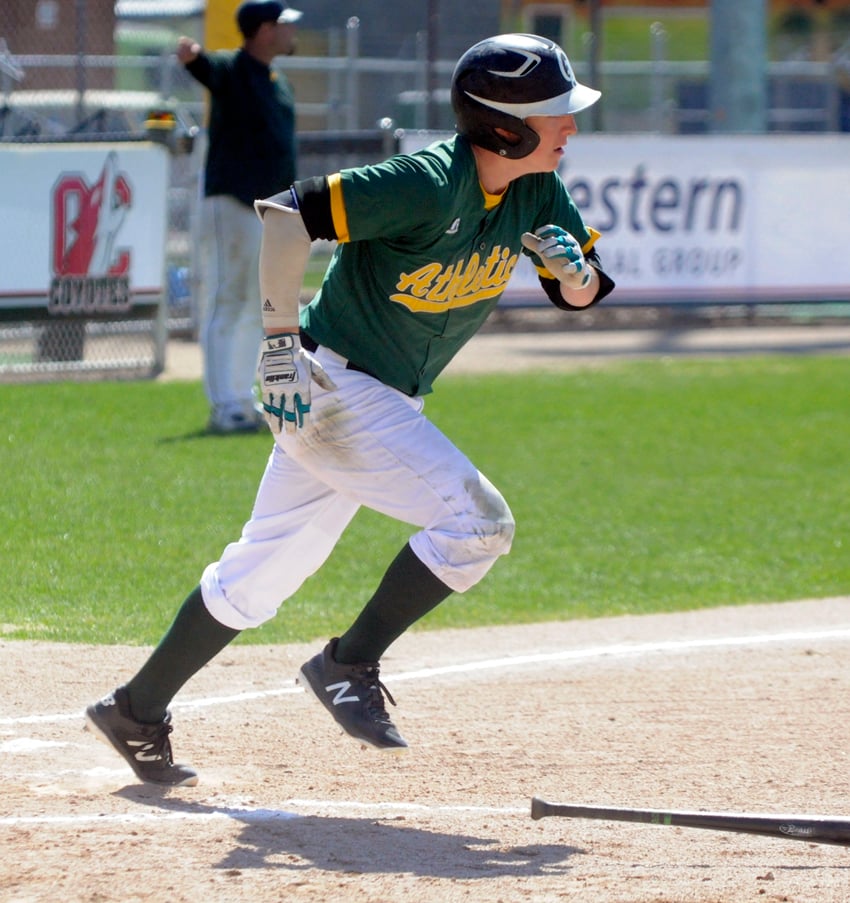 Two hits and three RBI by Luigi Russo weren't enough in the A's first-game loss.