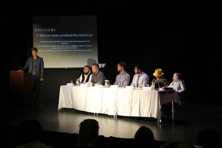 <who> Photo Credit: KelownaNow.com. </who> Six panelists discuss some of life's toughest questions at UBCO. 