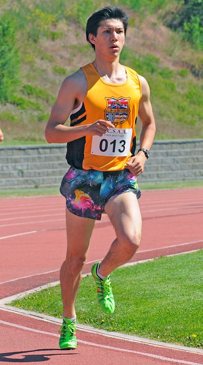 <who>Lorne White/KelownaNow </who>Sean Bergman ran to a pair of provincial track medals.