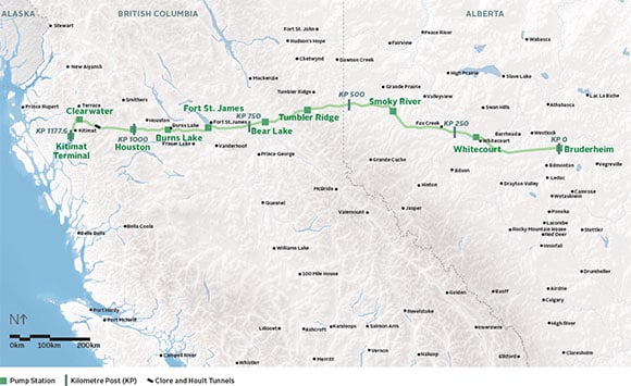 <who> Photo creidtl Government of Canada </who> Proposed Northern Gateway pipeline route
