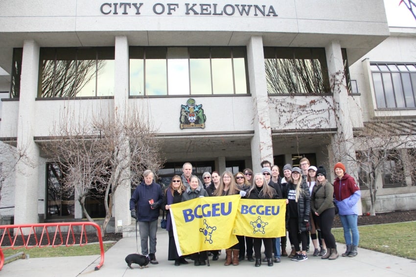 <who> Photo Credit: KelownaNow </who> March On, a coast-to-coast women's march took place in Kelowna on Saturday.