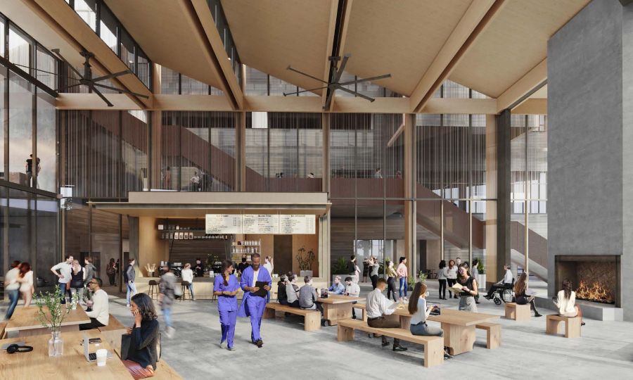 <who>Photo Credit: UBCO</who>An artist's rendering of the atrium within UBCO's future downtown campus.
