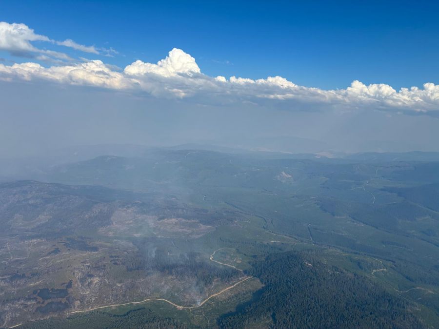 <who>Photo Credit: BC Wildfire Service</who>A view of the west flank, looking east, on Aug. 27.
