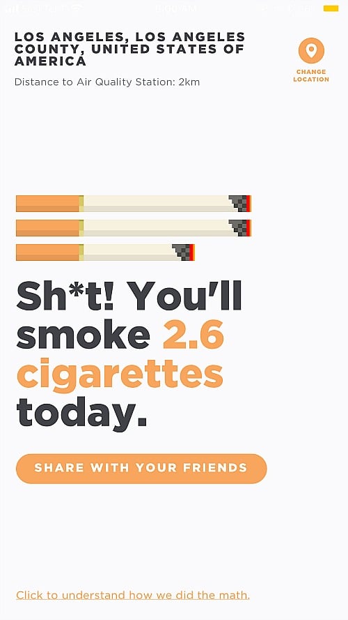 Kelowna's air quality is the equivalent to smoking more than 7 cigarettes