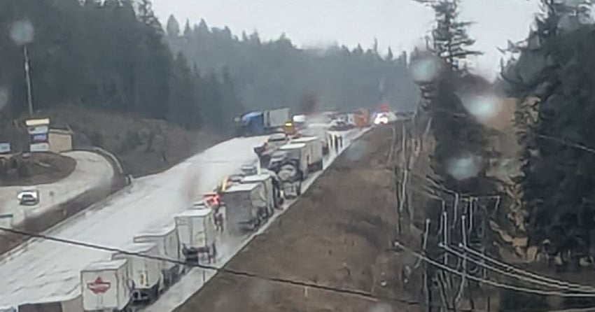 Minivan driver dead after head-on crash with semi on Hwy 1 near Salmon Arm