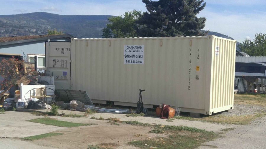 <who>Photo Credit: NowMedia </who>Numerous large storage bins now dot the landscape at Delta Mobile Home Park in Penticton as residents pack up their belongings as residents are facing an eviction order effective Oct. 1.