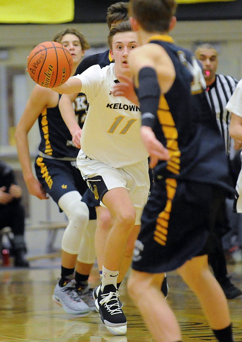 <who>Photo Credit: Lorne White/KelownaNow </who>Nolan Dergousoff scored 16 points in the KSS Owls' closing performance at the Langley Events Centre.