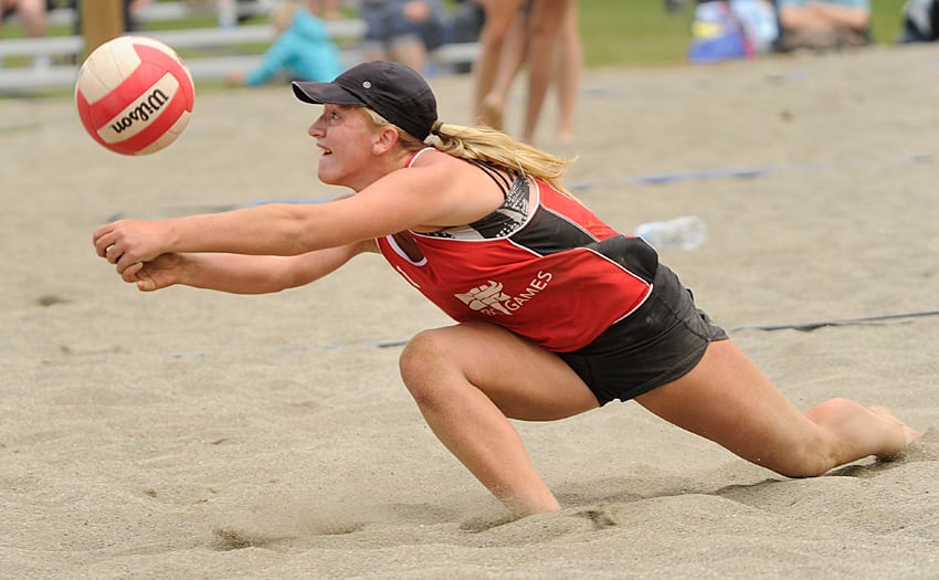 <who>Lorne White/KelownaNow </who>Kelowna's Nicola Lopes teamed up with Emma Wicklund of Kelowna for a fourth-place finish in U17 beach volleyball.
