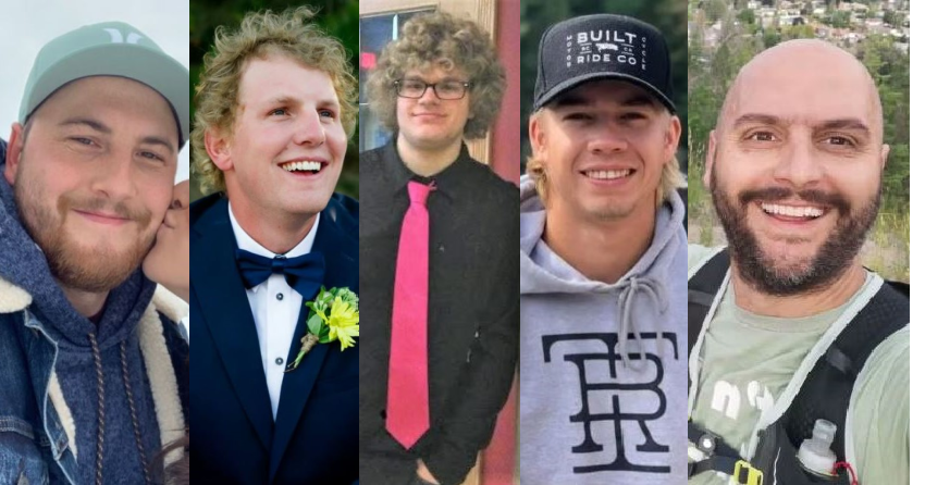 </who>Construction workers and brothers Patrick, left, and Brad Stemmer, Jared Zook and Cailen Vilness and office worker Brad Zawislak died in the July 12, 2021 crane collapse at the 25-storey Brooklyn condominium tower at the corner of Bernard Avenue and St. Paul Street.