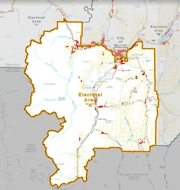 <who> Photo Credit: TNRD </who> Map shows the area where the state of emergency has been declared.
