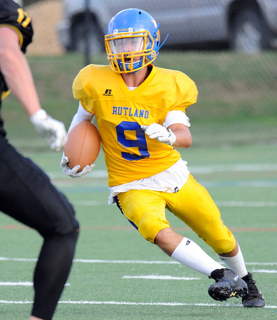 <who>Photo Credit: Lorne White/KelownaNow </who>The Voodoos' Brad Koebel displayed his versatility against the Titans. He rushed for 27 yards, caught two passes and scored a touchdown while contributing four tackles and an interception.